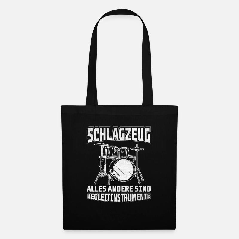 Schlagzeuger Geschenkidee Instrument - Stoffbeutel - Schwarz
