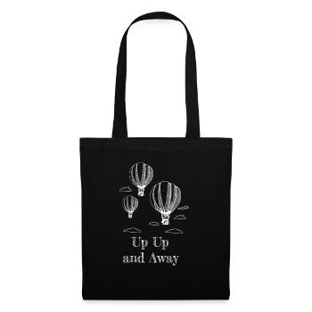 Heißluftballon & Ballon Fahrer Geschenk - Stoffbeutel - Schwarz - Vorne