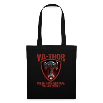 Papa Vathor Va Thor Vatertag Vatertagsgeschenk - Stoffbeutel - Schwarz - Vorne