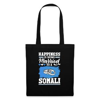 Drapeau somalien Somalie Le bonheur est marié avec - Sac en tissu - noir - Devant