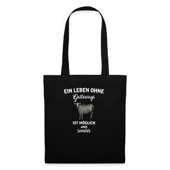 Galloway Rind I Schottland Rinderzucht Geschenk - Stoffbeutel - Schwarz - Vorne
