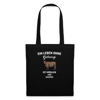 Galloway Rind I Schottland Rinderzucht Geschenk - Stoffbeutel - Schwarz - Vorne