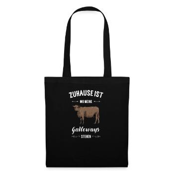Galloway Rind I Schottland Rinderzucht Geschenk - Stoffbeutel - Schwarz - Vorne
