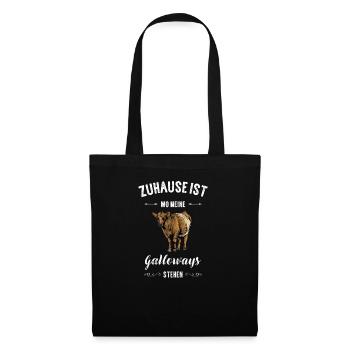 Galloway Rind I Schottland Rinderzucht Geschenk - Stoffbeutel - Schwarz - Vorne