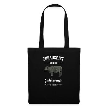 Galloway Rind I Schottland Rinderzucht Geschenk - Stoffbeutel - Schwarz - Vorne