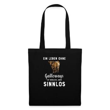 Galloway Rind I Schottland Rinderzucht Geschenk - Stoffbeutel - Schwarz - Vorne