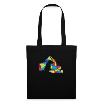 Excavatrice Polygon Pelle de chantier - Sac en tissu - noir - Devant