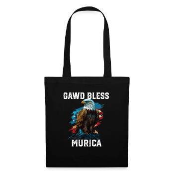 Gawd Bless Murica American Bald Eagle Funny - Tote Bag - black - Front