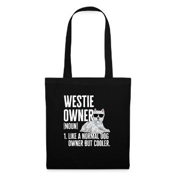 West Highland White Terrier Westie - Sac en tissu - noir - Devant
