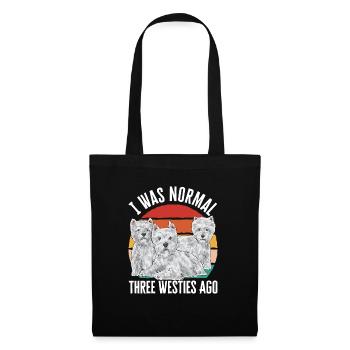 West Highland White Terrier Westie - Sac en tissu - noir - Devant