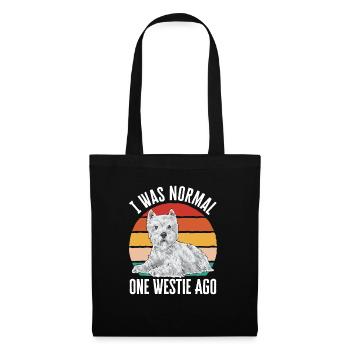 West Highland White Terrier Westie - Sac en tissu - noir - Devant