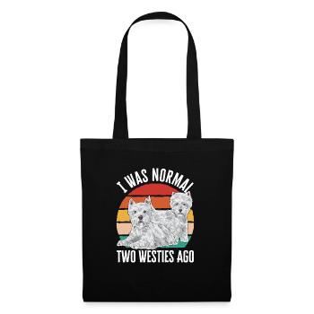 West Highland White Terrier Westie - Sac en tissu - noir - Devant