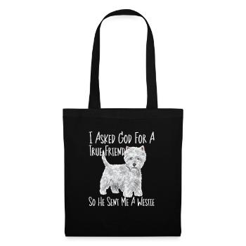 West Highland White Terrier Westie - Stoffbeutel - Schwarz - Vorne