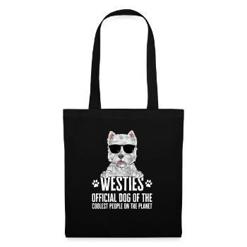 West Highland White Terrier Westie - Sac en tissu - noir - Devant