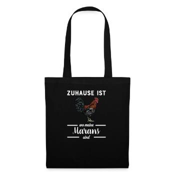 Maran Huhn I Henne Ei Hahn Motiv für Hühnerhalter - Stoffbeutel - Schwarz - Vorne