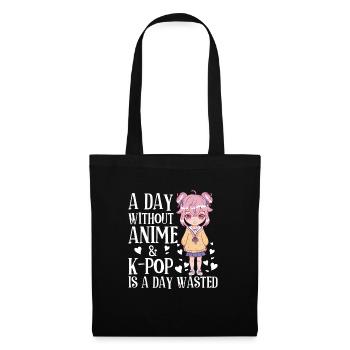 Anime & K-Pop Musique Kpop Manga Japonais Otaku - Sac en tissu - noir - Devant