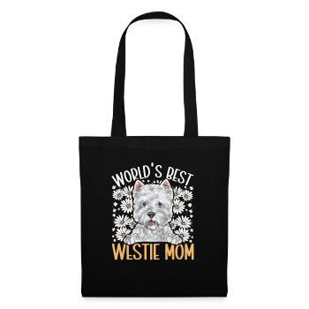 West Highland White Terrier Westie - Sac en tissu - noir - Devant