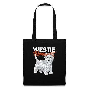 West Highland White Terrier Westie - Stoffbeutel - Schwarz - Vorne