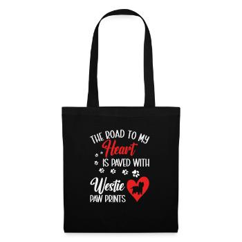 West Highland White Terrier Westie - Sac en tissu - noir - Devant
