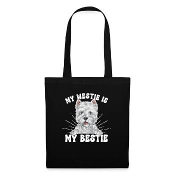West Highland White Terrier Westie - Sac en tissu - noir - Devant