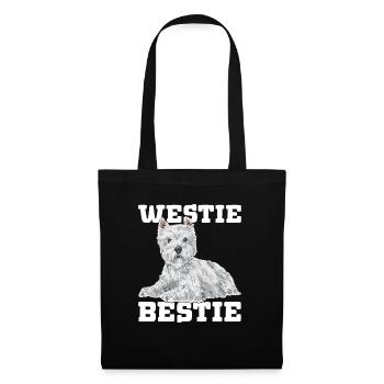 West Highland White Terrier Westie - Stoffbeutel - Schwarz - Vorne