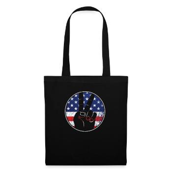 Signe patriotique de la paix et USA Stars & Stripe - Sac en tissu - noir - Devant