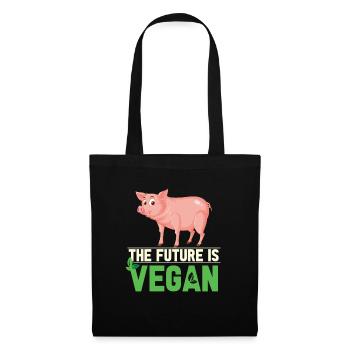 Vegan Fleischlos Tierlieb & Veganer - Stoffbeutel - Schwarz - Vorne