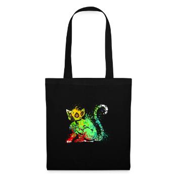 Splash Art Ringtail Maki Madagascar lémuriens - Sac en tissu - noir - Devant