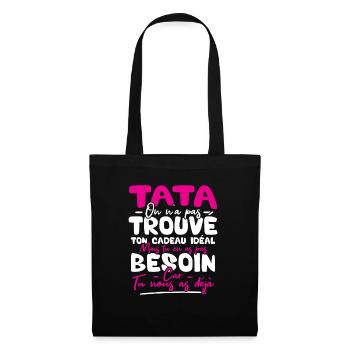 Tata on n'a pas trouvé ton cadeau - Sac en tissu - noir - Devant