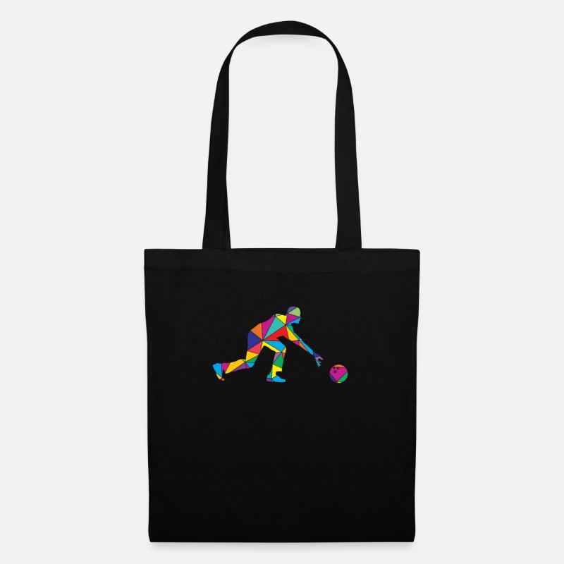 Bowling Polygon Funny Bowler - Tote Bag - black