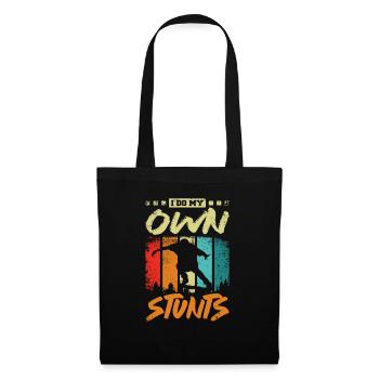 Je fais mes propres cascades, du skateboard - Sac en tissu - noir - Devant