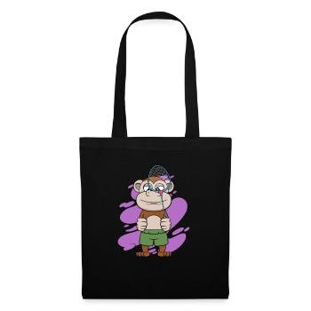 Joli singe jouant au badminton, Hobby Sports - Sac en tissu - noir - Devant