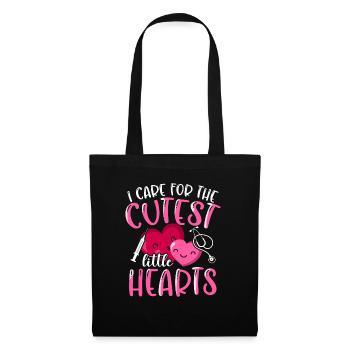 I Care For The Cutest Little Hearts - Tote Bag - black - Front
