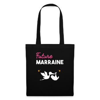 cadeau naissance grossesse Future marraine - Sac en tissu - noir - Devant