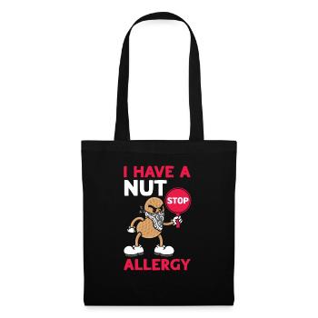 J’ai une allergie aux noix aux arachides allergique aux arachides - Sac en tissu - noir - Devant