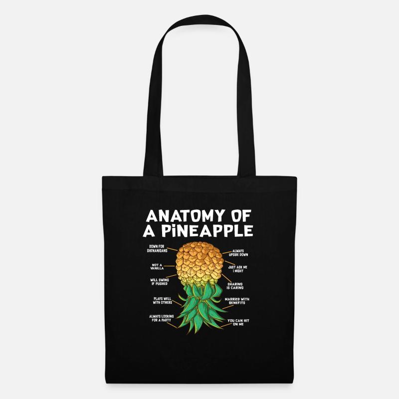 Anatomy Of A Pineapple Funny Upside Down Pineapple - Stoffbeutel - Schwarz