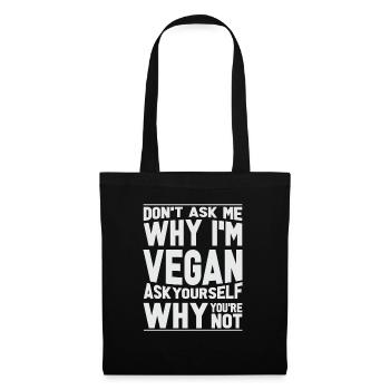 Vegan Fleischlos Tierlieb & Veganer - Stoffbeutel - Schwarz - Vorne