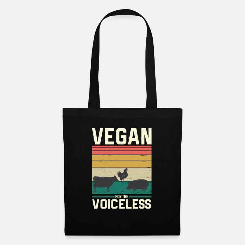 Vegan Fleischlos Tierlieb & Veganer - Stoffbeutel - Schwarz