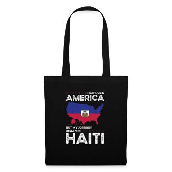 Geboren als Haitianer Haiti Amerikaner USA - Stoffbeutel - Schwarz - Vorne