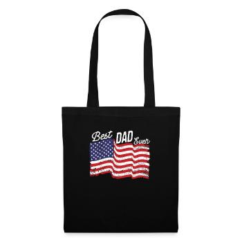 Meilleur père de tous les temps drapeau américain - Sac en tissu - noir - Devant