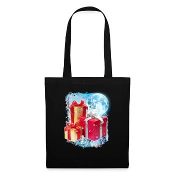 3 cadeaux de lune drôle de Noël Père Noël Jeu de mots - Sac en tissu - noir - Devant