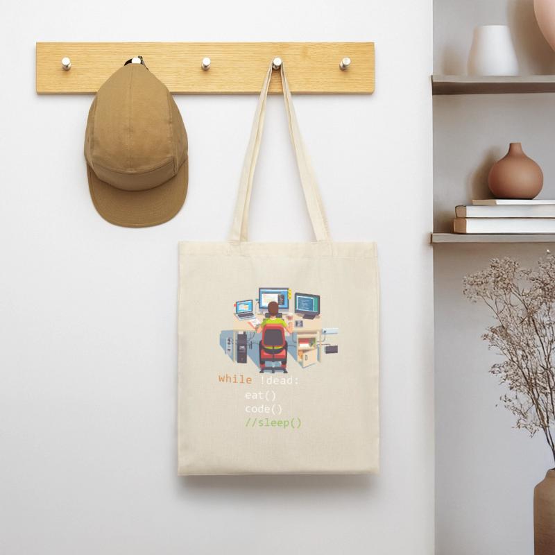 Informatique Python Programmeur Manger Code Sommeil Sac en tissu