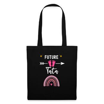 Future tata cadeau naissance tata tante - Sac en tissu - noir - Devant