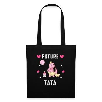 Future tata dinosaure annonce grossesse tante - Sac en tissu - noir - Devant