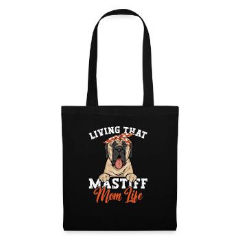 Mastiff Chien Vieux Mastiff anglais - Sac en tissu - noir - Devant