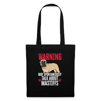 Mastiff Chien Vieux Mastiff anglais - Sac en tissu - noir - Devant
