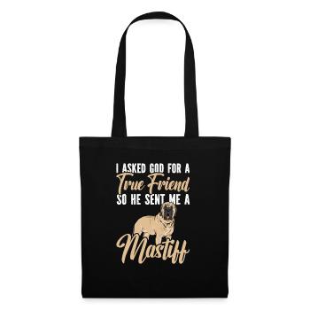Mastiff Chien Vieux Mastiff anglais - Sac en tissu - noir - Devant