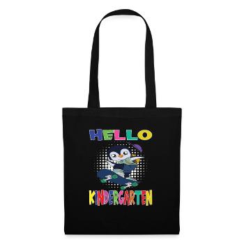 Hello Kindergarten Skateboard Penguin - Sac en tissu - noir - Devant