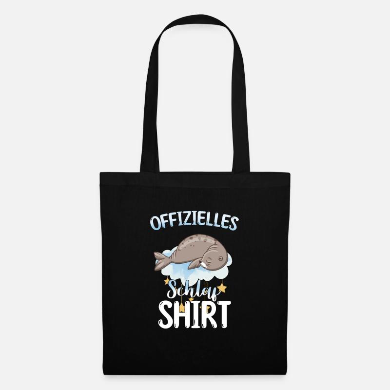 Offizielles Schlafshirt Robbe - Stoffbeutel - Schwarz