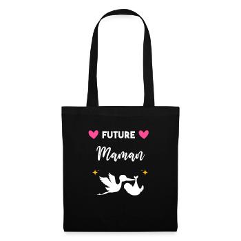 cadeau annonce grossesse maman mère Future maman - Sac en tissu - noir - Devant